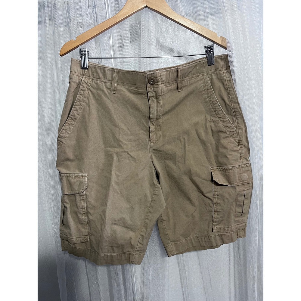 Apt 9 Premier Flex Mens 34 Khaki Cargo Shorts Tan Cotton Stretch Utility Casual